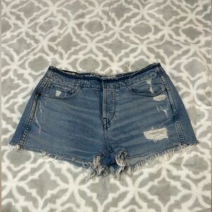 3x1 Frayed Hem Blue Jean Shorts